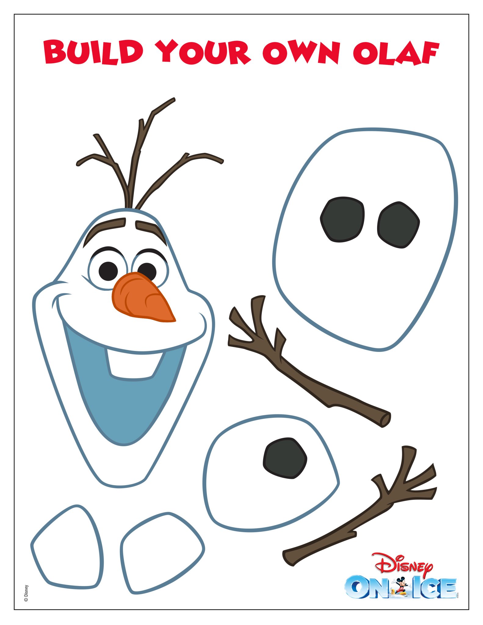 BUILD YOUR OWN OLAF PRINTABLE | Fun | The Official Site of Disney On Ice