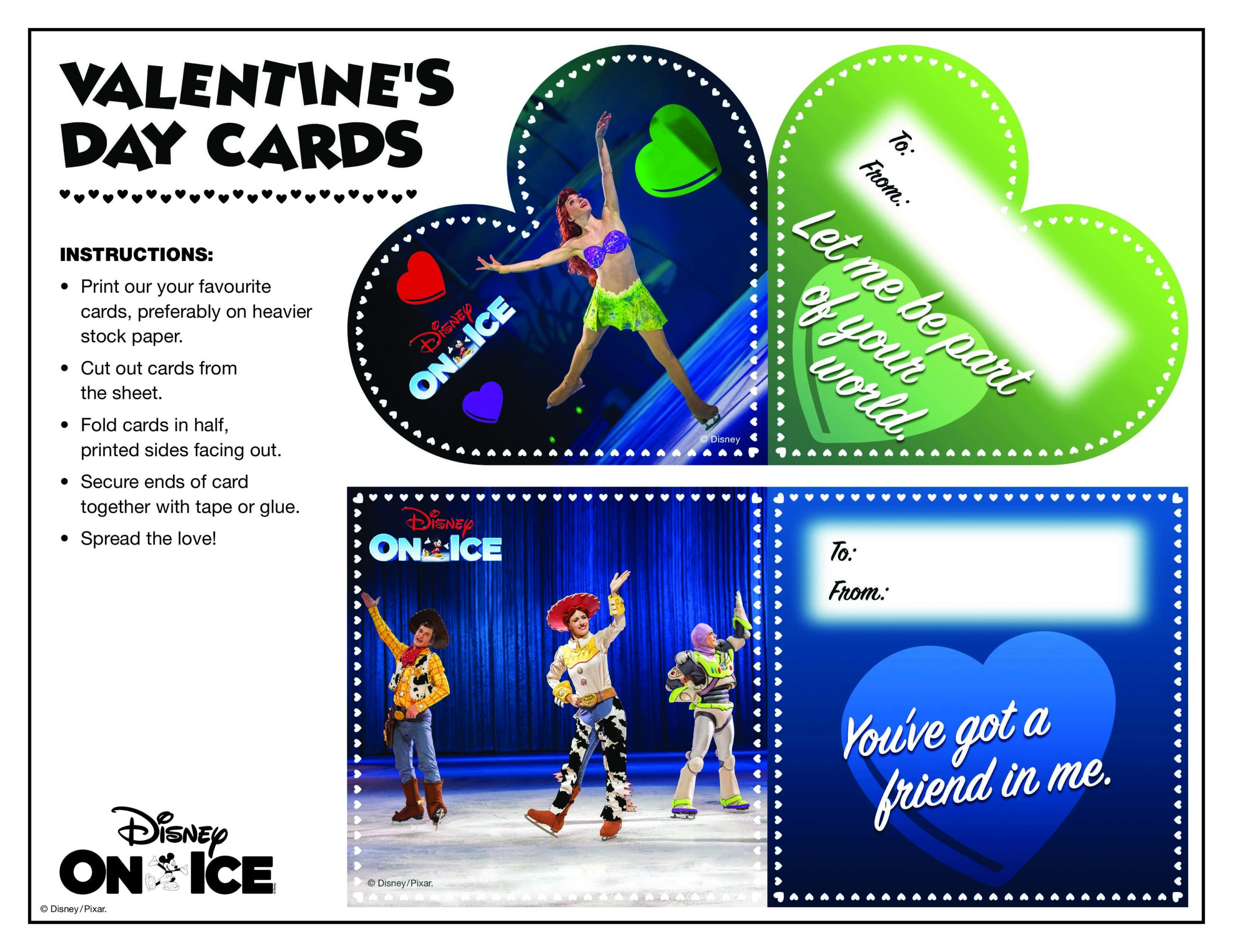 disney on ice valentine's card